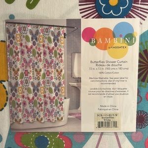 NWT  Bambini by Kassatex-Butterflies Shower Curtain